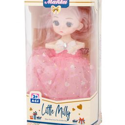 Toysire Little Milly Doll Girl Toys Clothing Frock Realistic Role Play Toy for Kids(Pink) Height 16 cm-12