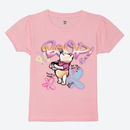 Wear Your Mind Cotton Knit Disney Winnie The Pooh Featuring Half Sleeves Character Printed Tee - Pink-picture-16