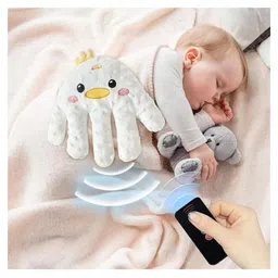 Happy Hues Baby Sleep Soother with Adjustable Patting Newborn Comfort Pillow, Sleep Aid for Babies, Remote Control, Washable Cushion - White-picture-31