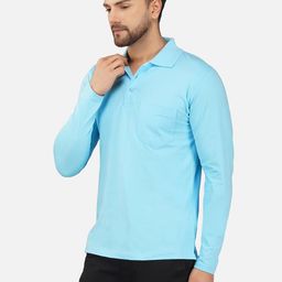 ALARM Men Solid Polo Collar Cotton T-shirt-67