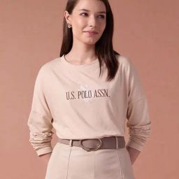 U.S. Polo Assn. Beige Graphic Print T-Shirt-image-64