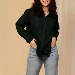 Urban Sundari Green Cotton Casual Fit Shirt-picture-7