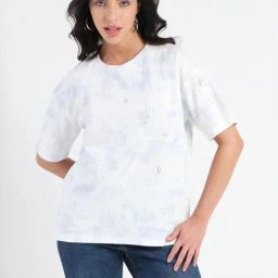 MADAME Sky Blue Tie - Dye T-Shirt-image-81