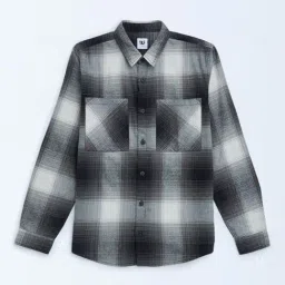 Y&F Kids by Westside Black Checkered Cotton Shirt-picture-1