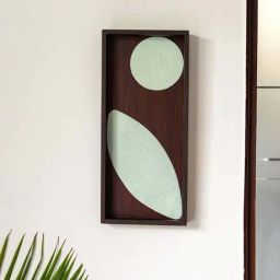 ExclusiveLane Leaflet Brown & Green Wood Wall Art-19