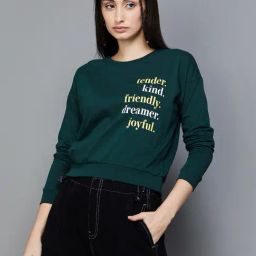 Ginger by Lifestyle Dark Green Graphic Print Sweatshirt-image-31