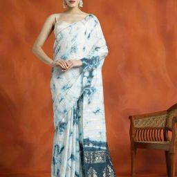 Jaipur Kurti Blue Woven Saree With Unstitched Blouse-picture-29