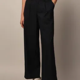 Only Black Blended Regular Fit High Rise Pants-image-31