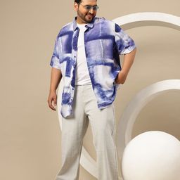 Sztori Plus Size Printed Relaxed Shirt-image-63
