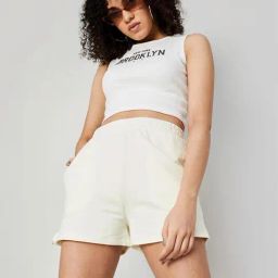 Ginger by Lifestyle White Cotton Shorts-image-29