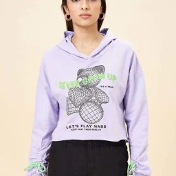 Coolsters by Pantaloons Girls Purple Rose Printed Full Sleeves Sweatshirts & Hoodies-image-10