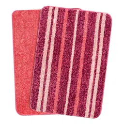 Saral Home Pink Microfibre 2571 GSM Bath Mats - Set of 2-image-92