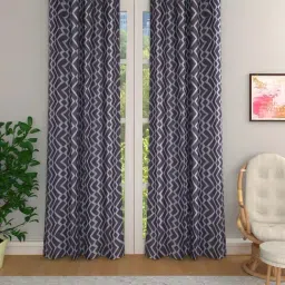 Romee Brown Polycotton 7 ft Door Curtains - Set of 2-10