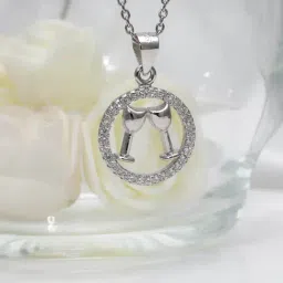 GIVA 92.5 Sterling Silver Celebration Pendant with Link Chain-image-68