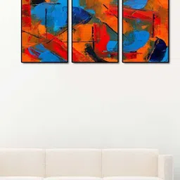 999store Orange & Blue Printed Sea Tower Paintings - Set of 3-picture-16