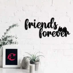 eCraftIndia 'Friends Forever' Black Engineered Wood Wall Art Cutout, Ready to Hang Home Decor-14