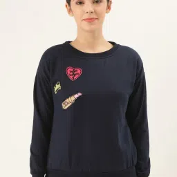 Belle Fille Navy Patchwork Sweatshirt-image-3