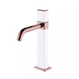 AquieenWhite & Rose Gold Brass Basin Mixer Tap, AQN 426-image-34