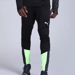 Puma IndividualCUP Black Slim Fit Printed Sports Trackpants-image-56