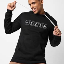 Campus Sutra Black Cotton Regular Fit Printed Hooded Sweatshirt-image-21
