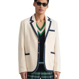GANT Cream Full Sleeves Cotton Blazer-image-32