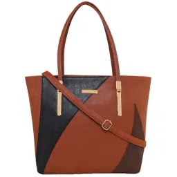 Giordano Brown & Black Color Block Large Shoulder Handbag-1