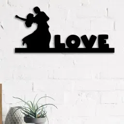 eCraftIndia Black MDF "Dancing Couple" Wall Art Cutout-image-31