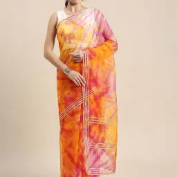 Geroo Jaipur Multicolored Printed Saree With Unstitched Blouse image 1
