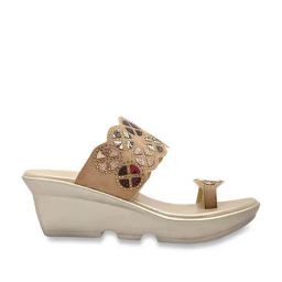 Jove Women's Golden Toe Ring Wedges-image-15