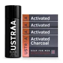 Ustraa Black Deodorant & Deo Soap Activated Charcoal (Pack of 4)-image-78