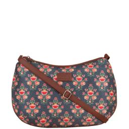 ZOUK Blue Printed Medium Sling Handbag-image-6