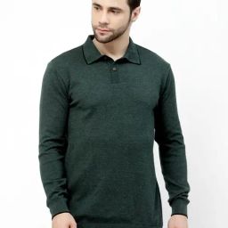 Kalt Men Full Sleeves Polo Collar Cotton T-Shirt-image-55