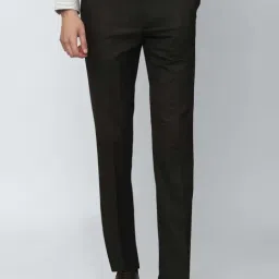 Van Heusen Brown Slim Fit Checks Trousers-picture-11