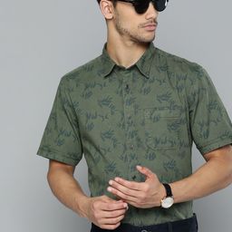 Indian Terrain Chiseled Slim Fit Floral Printed Pure Cotton Formal Shirt-picture-25