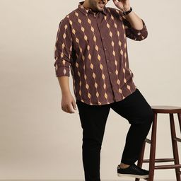 Sztori Plus Size Pure Cotton Printed Shirt-44
