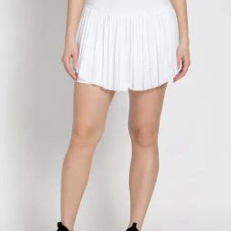 adidas White Pleated A-Line Skirt-image-61