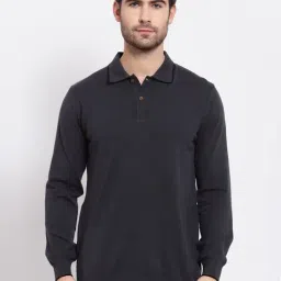 Kalt Men Full Sleeves Polo Collar Cotton T-Shirt-image-125