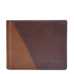 The Vertical Denwer Tan Leather Color Block Bi-Fold Wallet image 1