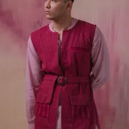 Lafaani Maroon Phosphene Unisex Vest-picture-3