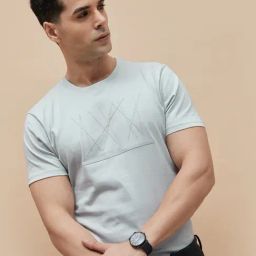 Code By Lifestyle Grey Regular Fit Printed T-Shirt-17