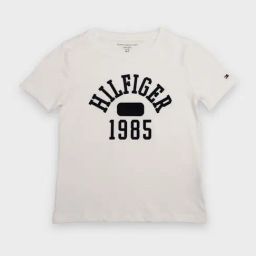TOMMY HILFIGER Boys White Logo Regular Fit Cotton T-Shirt-image-68