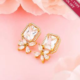 GIVA Love is Everywhere 925 Silver Nature's Artistry Golden Stud Earrings-image-27