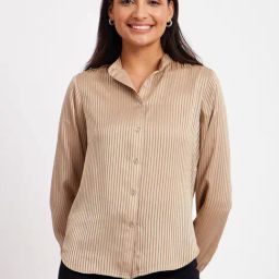 Fablestreet Beige Striped Shirt-image-42