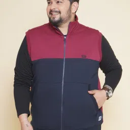 John Pride Red & Navy Regular Fit Plus Size Sweatshirt image 1