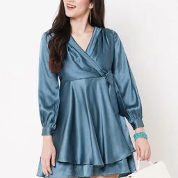 MISH Blue Wrap Dress-image-100