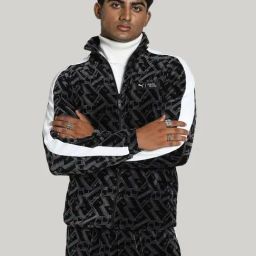 Puma Black Cotton Regular Fit Printed Sports Jacket-image-77