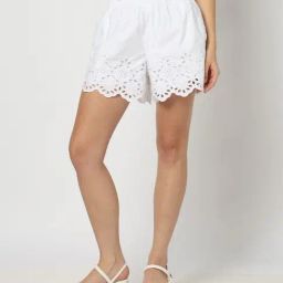 GAP White Regular Fit Embroidered Shorts-image-96