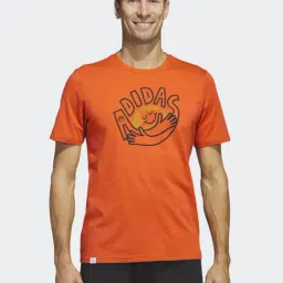 Adidas Soft Red Regular Fit Printed Sports T-Shirt-image-79