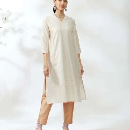 Daali Cream Printed Straight Kurta-34