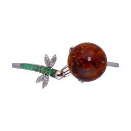 CKC Elegant Odd Bangle with Sprezzatura Diamonds, Amber, Onyx Black, and Emerald Beads-26
